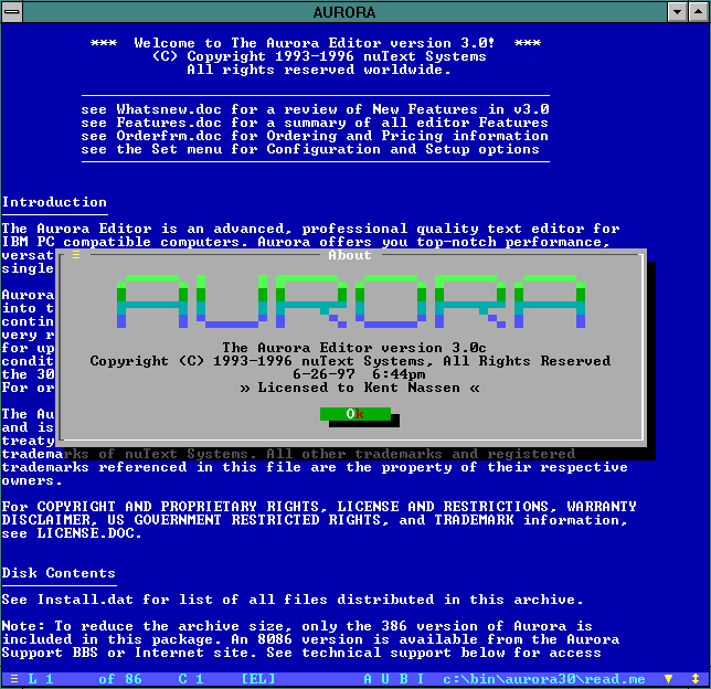 Long Live the Aurora Text Editor - maphew